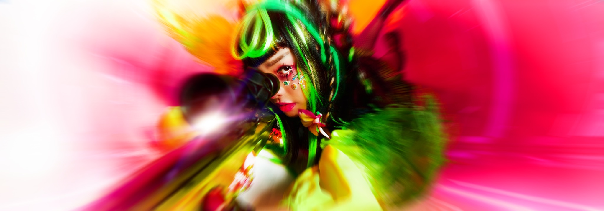 Thai electronic artist Pyra in a vivid wide press photograph